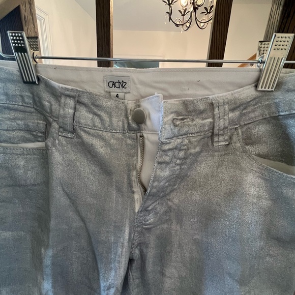 Beautiful women’s Caché metallic coated jeans Size 4 - Picture 4 of 9